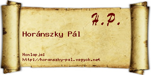 Horánszky Pál névjegykártya