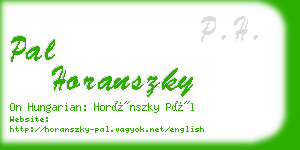 pal horanszky business card